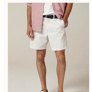 J. CREW 8" Classic Chino Short Size 33 Khaki NEW Cotton Twill Preppy 90s CH202